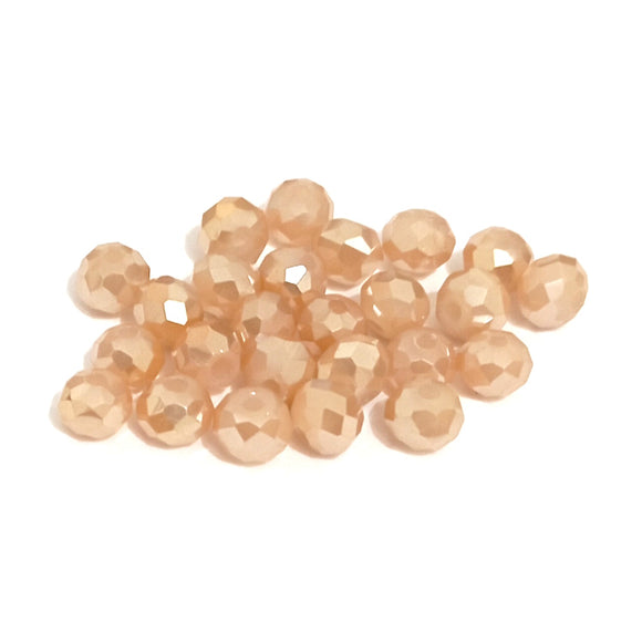 Value Beads - 6 x 4mm Glass Rondelles - Wheat