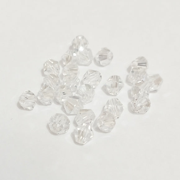 Value Beads - 6mm Glass Bicone - Clear AB