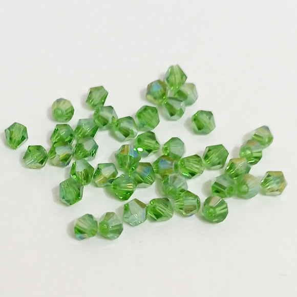 Value Beads - 4mm Glass Bicone - Lime Green