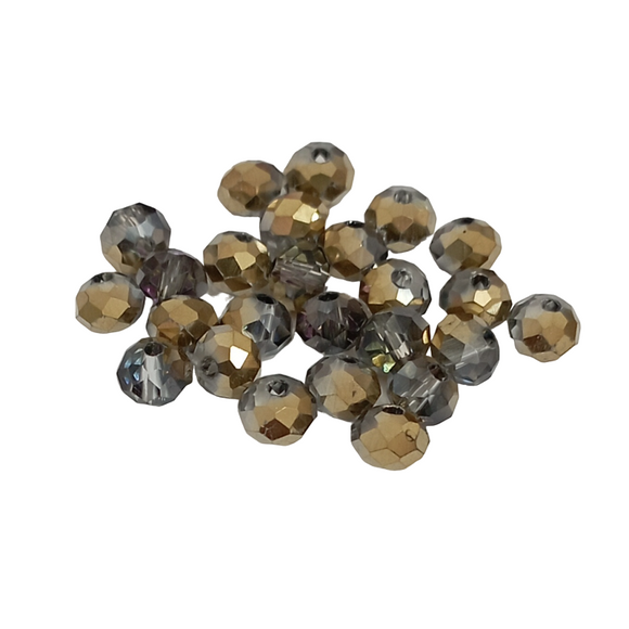 Value Beads - 6 x 4mm Glass Rondelles - Electroplate Assorted