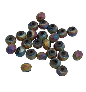 Value Beads - 6 x 4mm Glass Rondelles - Electroplate Matte