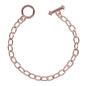 Large Link Charm Bracelet w/toggle Rose Gold Plated (7")