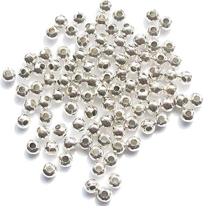 4mm Beads Silver plated (40 pieces)