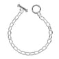 Large Link Charm Bracelet w/toggle Silver Plated (7.5")