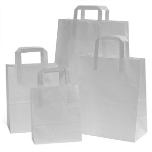 White Paper Gift Bags 21x18cm 26x22cm (2 each)