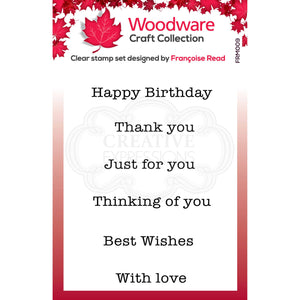 Woodware Mini Greetings 2.6 in x 1.7 in Stamp