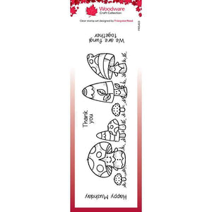 Woodware Clear Singles Mushy Friends 8 in x 2.6 in Stamp