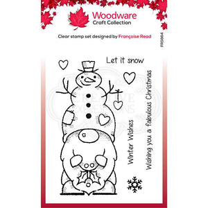 Woodware Clear Singles Snow Gnome 4 in x 6 in Stamp