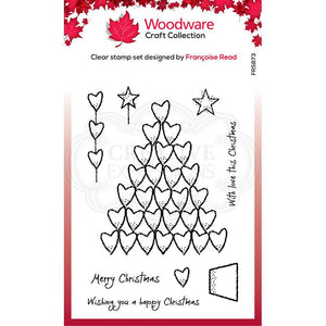 Woodware Clear Singles Heart Tree 4 in x 6 in Stamp