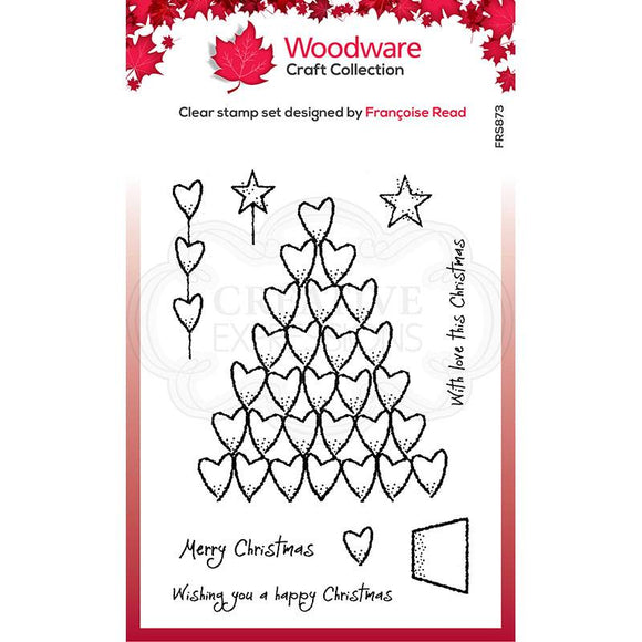 Woodware Clear Singles Heart Tree 4 in x 6 in Stamp