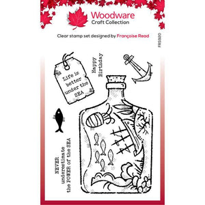Woodware Clear Singles Shipwreck Bottle 4 in x 6 in Stamp