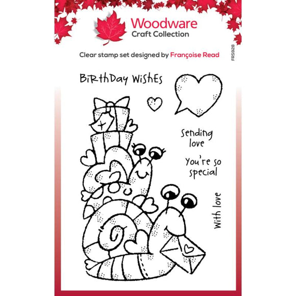 Woodware Clear Singles Birthday Snails 4 in x 6 in Stamp