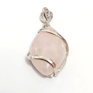 Rose Quartz Elipse Pendant