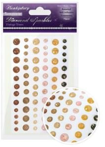 Diamond Sparkles Gemstones - Gold Leaf- Vintage Tones