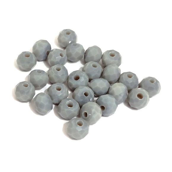 Value Beads - 6 x 4mm Glass Rondelles - Cadet Blue