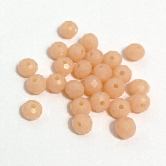 Value Beads - 6 x 4mm Glass Rondelles - Peach Puff