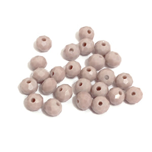 Value Beads - 6 x 4mm Glass Rondelles - Misty Rose