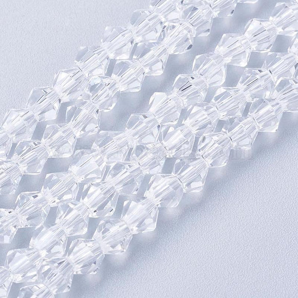 Value Beads - 4mm Glass Bicone - Clear