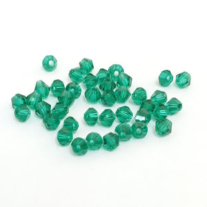 Value Beads - 4mm Glass Bicone - Dark Cyan