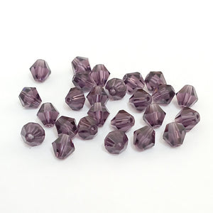 Value Beads - 6mm Glass Bicone - Purple