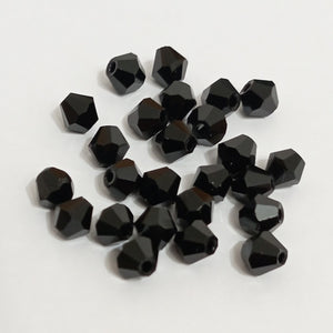 Value Beads - 6mm Glass Bicone - Black