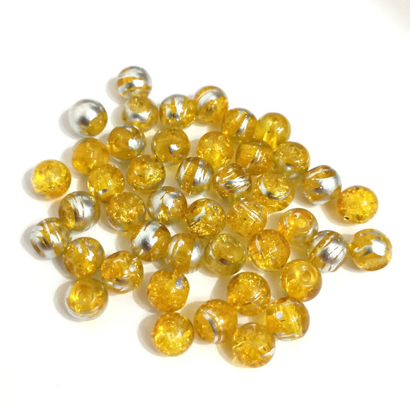 Value Beads - 6mm Glass Drawbench - Gold