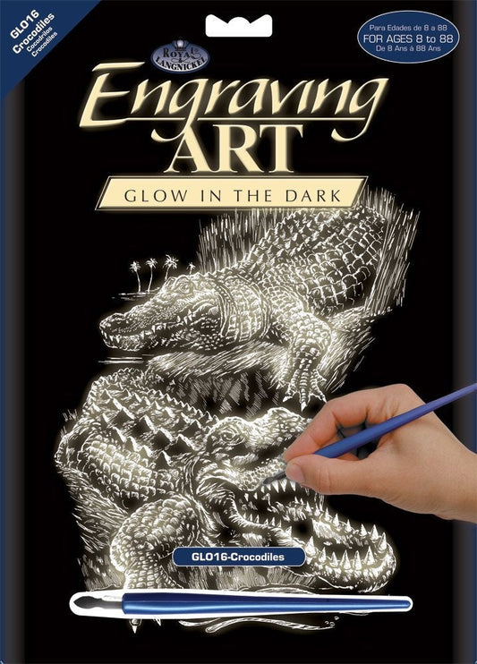 Glow in The Dark Foil Engraving Art Kit Crocodile