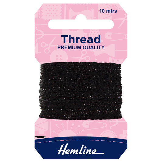 Hemline Glitter Thread - Black 10m