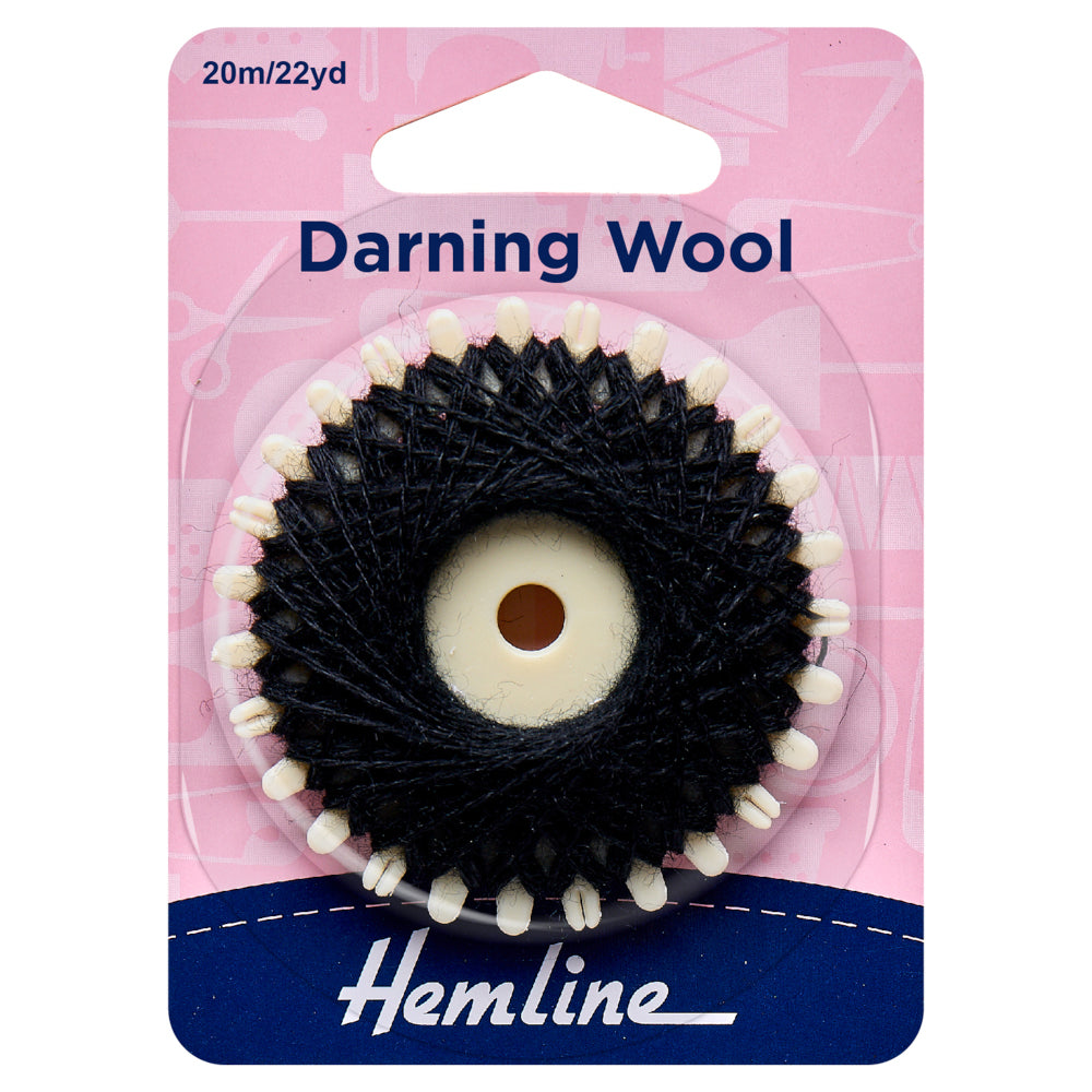 Hemline Darning Wool 20mtrs - Black