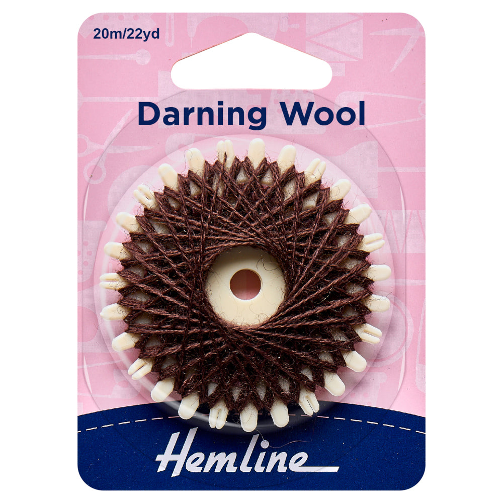 Hemline Darning Wool 20mtrs - Brown