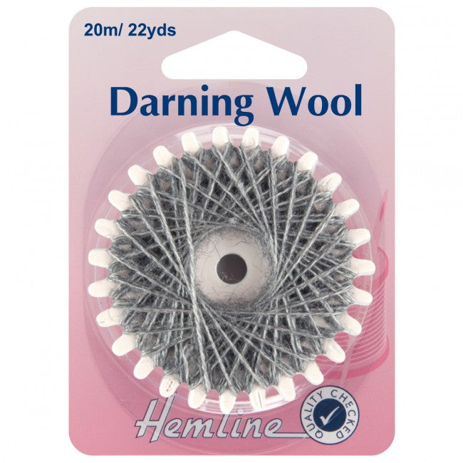 Hemline Darning Wool 20mtrs - Dark Grey