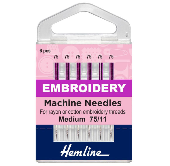 Hemline Embroidery Machine Needles (6 Pieces)