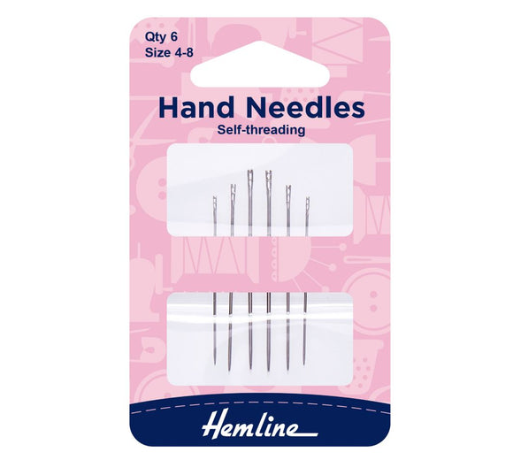 Hemline Easy Threading Hand Sewing Needles (6 Pack)