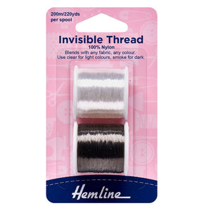 Hemline Invisible Thread 200m Clear & Smoke