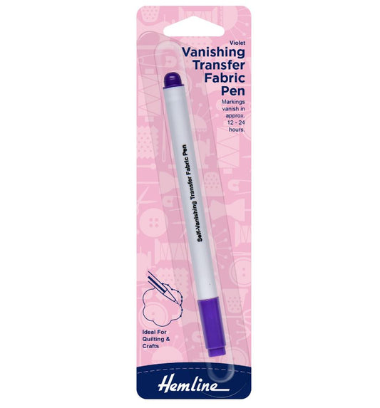 Hemline Violet Vanishing Transfer Fabric Pen