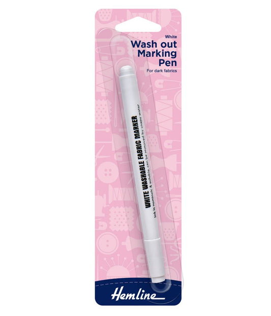 Hemline Wash Out Marking Pen White