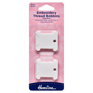 Hemline Embroidery Thread Bobbins Plastic 30 Pcs