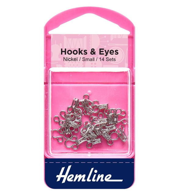 Hemline Hooks & Eyes Nickel Size 1