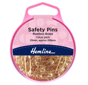 Hemline Safety Pins Value Pack 23mm (200 Pieces)