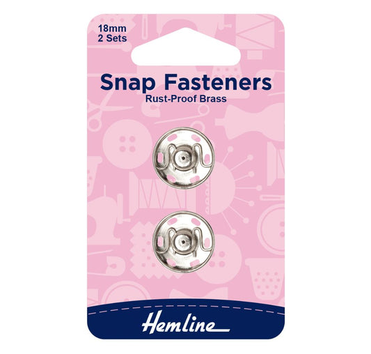 Hemline Snap Fasteners 18mm (2 Pack)