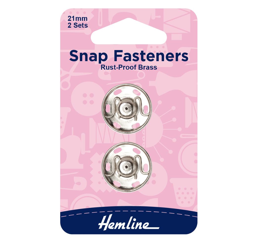 Hemline Snap Fasteners 21mm 2 Sets