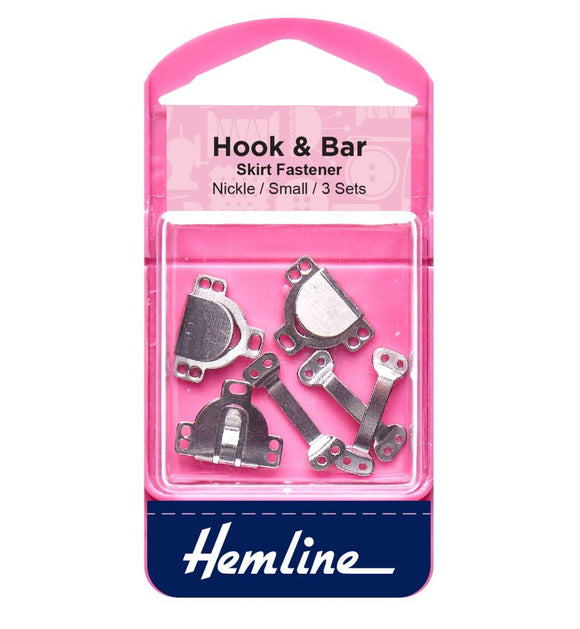 Hemline Hook and Bar Small  Nickel (Pack of 3)