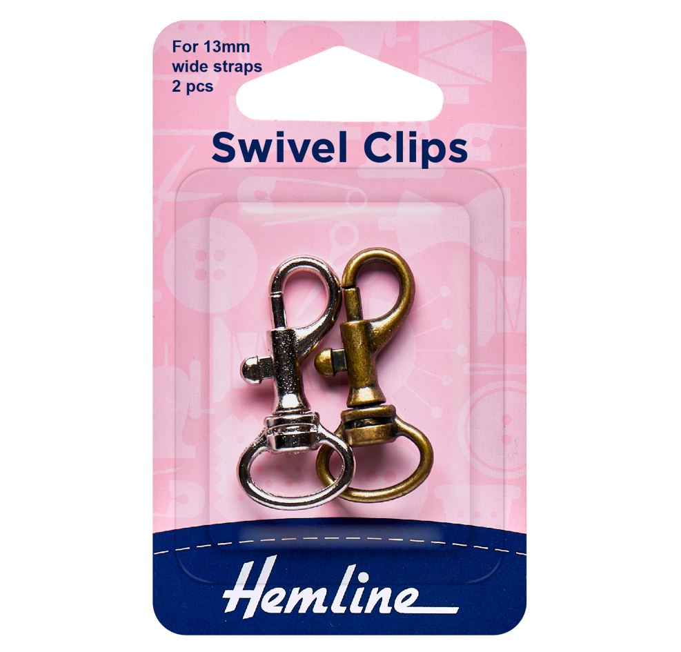 Hemline Swivel Clips 13mm Bronze & Metal (2 Pack)