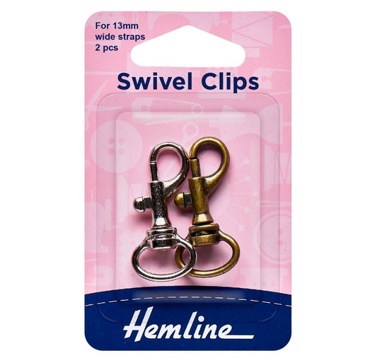 Hemline Swivel Clips 13mm Bronze & Metal (2 Pack)