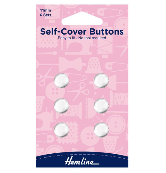 Hemline Self Cover Buttons 11mm 6 Sets