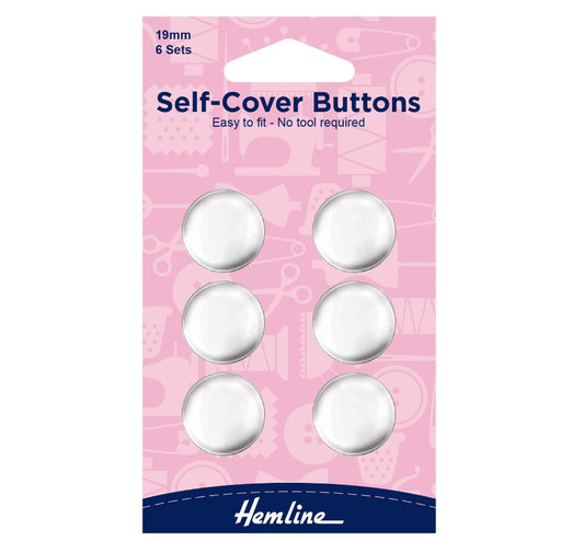 Hemline Self Cover Buttons 19mm 5 Sets