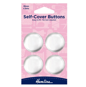 Hemline Self Cover Buttons 29mm 4 Sets