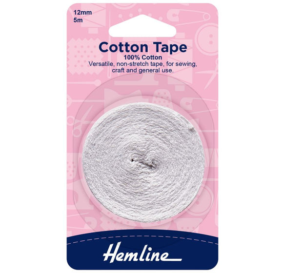 Hemline Cotton Tape 12mm 5m