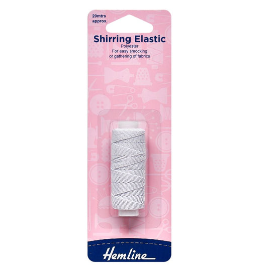 Hemline Shirring Elastic 20m White