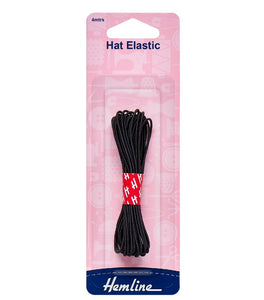 Hemline Hat Elastic Black 4m